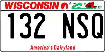 WI license plate 132NSQ