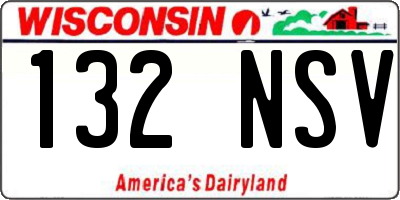 WI license plate 132NSV