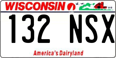 WI license plate 132NSX