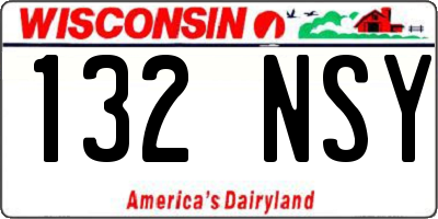 WI license plate 132NSY