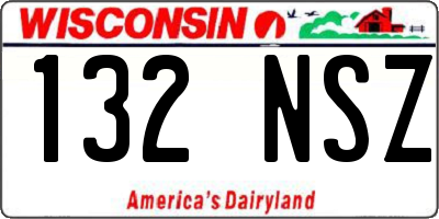 WI license plate 132NSZ