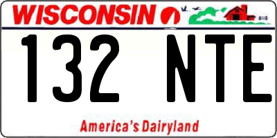 WI license plate 132NTE