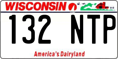 WI license plate 132NTP