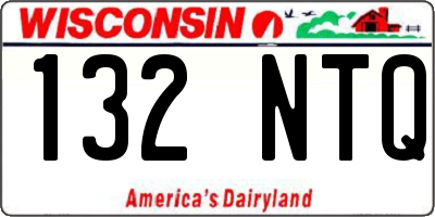 WI license plate 132NTQ