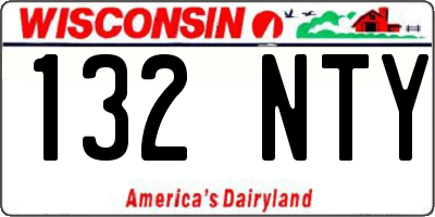 WI license plate 132NTY