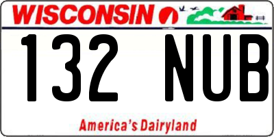 WI license plate 132NUB