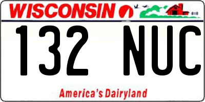 WI license plate 132NUC