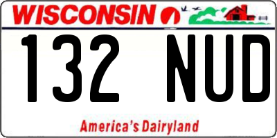 WI license plate 132NUD