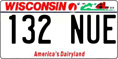 WI license plate 132NUE