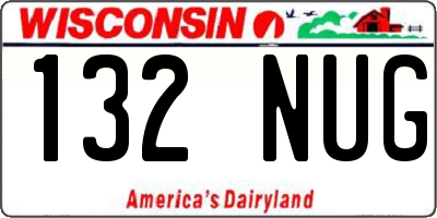 WI license plate 132NUG