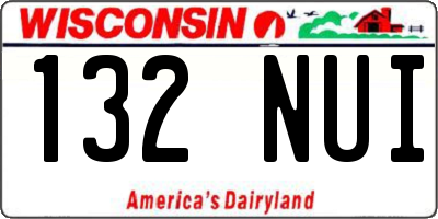 WI license plate 132NUI