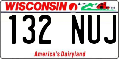 WI license plate 132NUJ