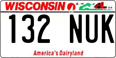WI license plate 132NUK