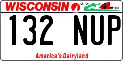 WI license plate 132NUP