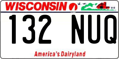 WI license plate 132NUQ