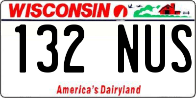 WI license plate 132NUS