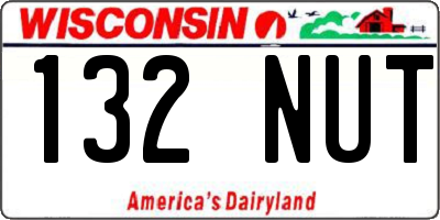 WI license plate 132NUT
