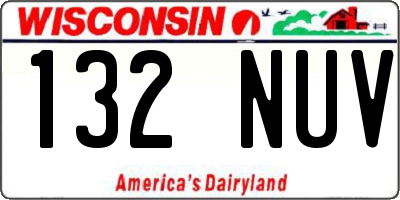 WI license plate 132NUV