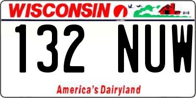 WI license plate 132NUW