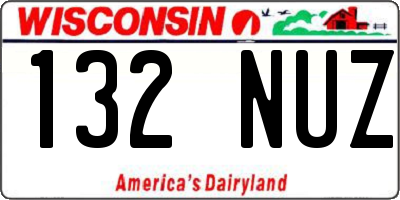 WI license plate 132NUZ