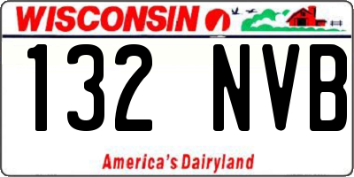WI license plate 132NVB