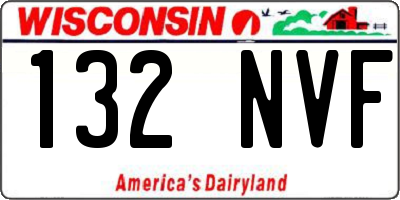WI license plate 132NVF
