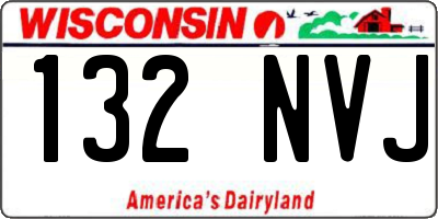 WI license plate 132NVJ
