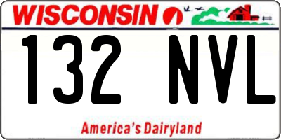 WI license plate 132NVL
