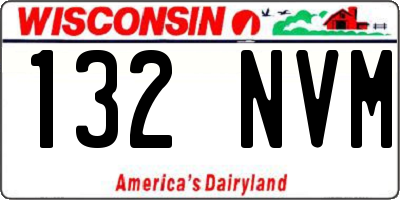 WI license plate 132NVM