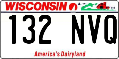 WI license plate 132NVQ