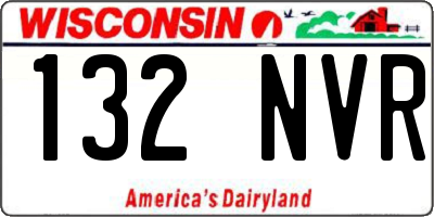 WI license plate 132NVR