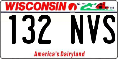 WI license plate 132NVS