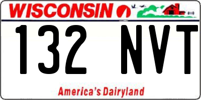 WI license plate 132NVT