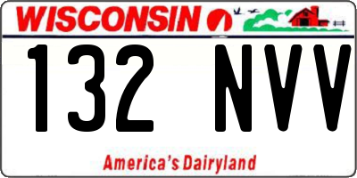 WI license plate 132NVV