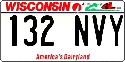 WI license plate 132NVY
