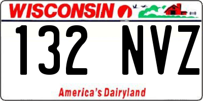 WI license plate 132NVZ