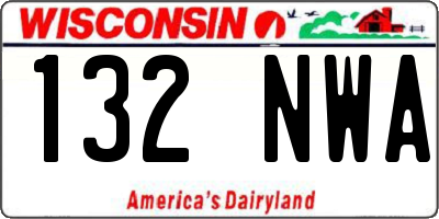 WI license plate 132NWA