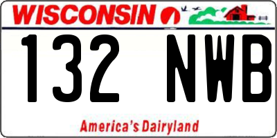 WI license plate 132NWB