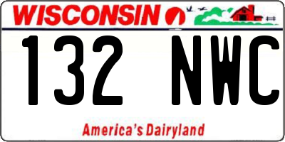 WI license plate 132NWC