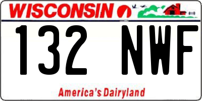 WI license plate 132NWF