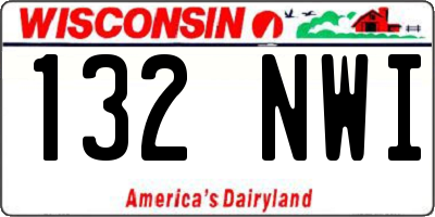 WI license plate 132NWI