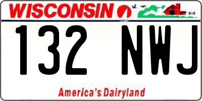 WI license plate 132NWJ