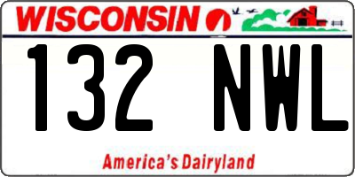 WI license plate 132NWL