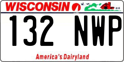 WI license plate 132NWP