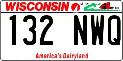 WI license plate 132NWQ