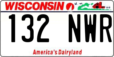 WI license plate 132NWR