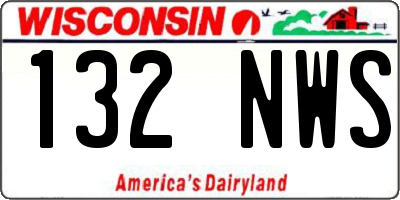 WI license plate 132NWS