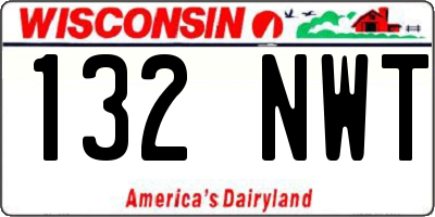 WI license plate 132NWT