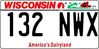 WI license plate 132NWX