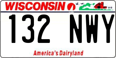 WI license plate 132NWY